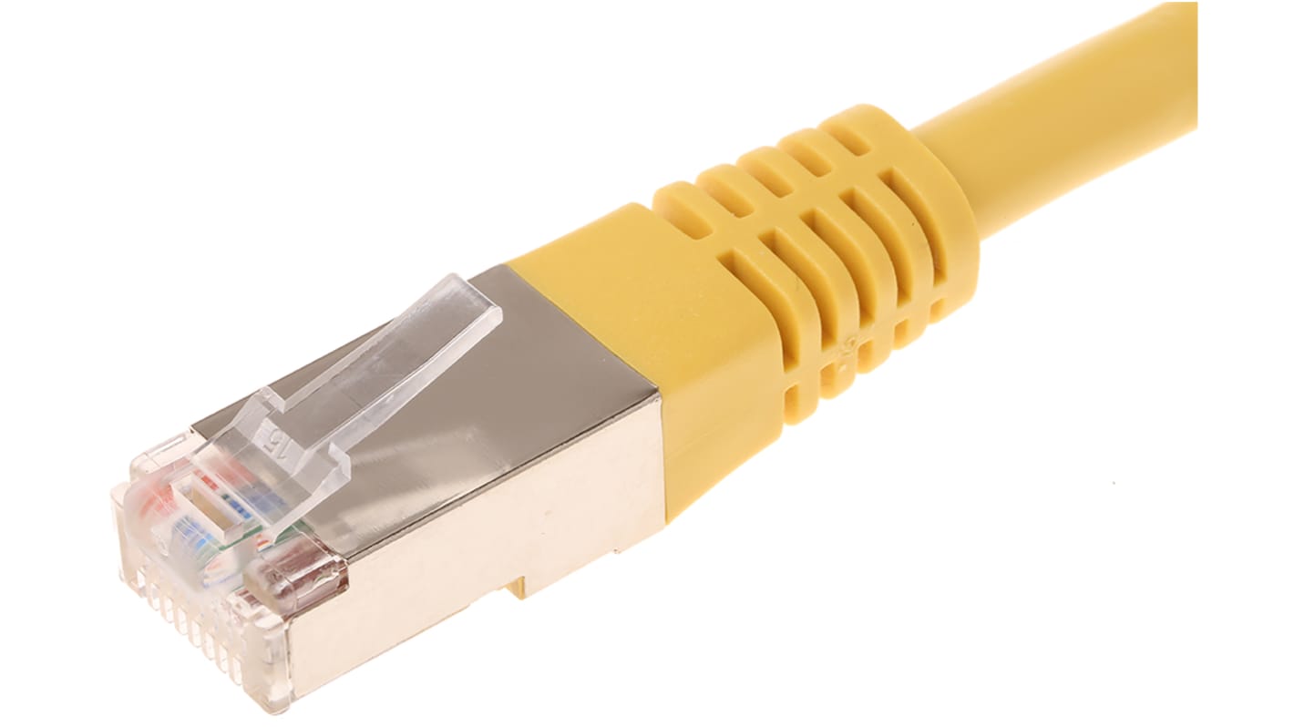 Decelect Cat5 Male RJ45 to Male RJ45 Ethernet Cable, F/UTP, Yellow PVC Sheath, 0.5m