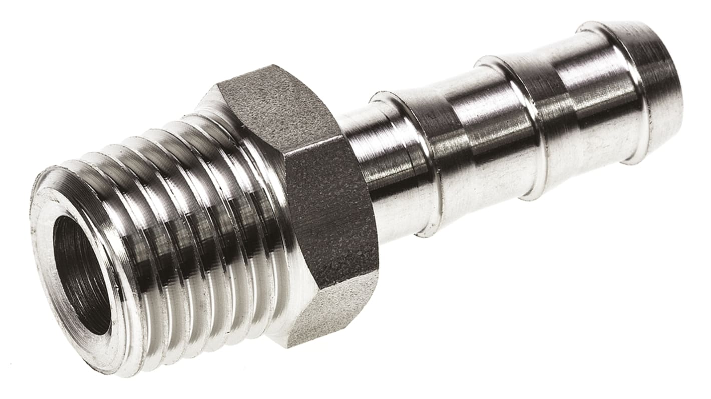 Raccordo in acciaio inossidabile per tubi Legris, connessione R 1/4" maschio x 7 mm a spine maschio