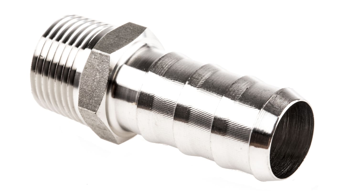 Raccordo in acciaio inossidabile per tubi Legris, connessione R 3/8" maschio x 13 mm a spine maschio