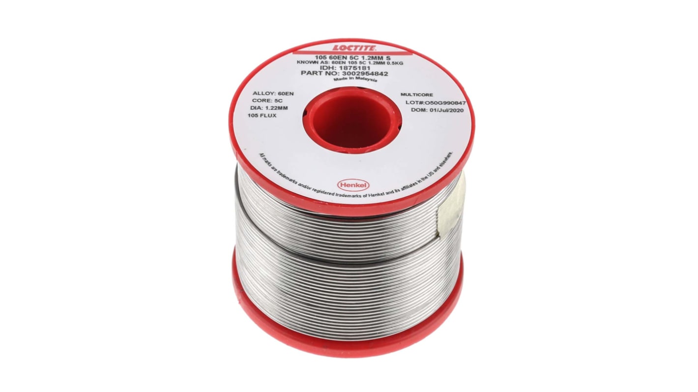 Multicore Wire, 1.2mm Lead solder, 183 → 188°C Melting Point