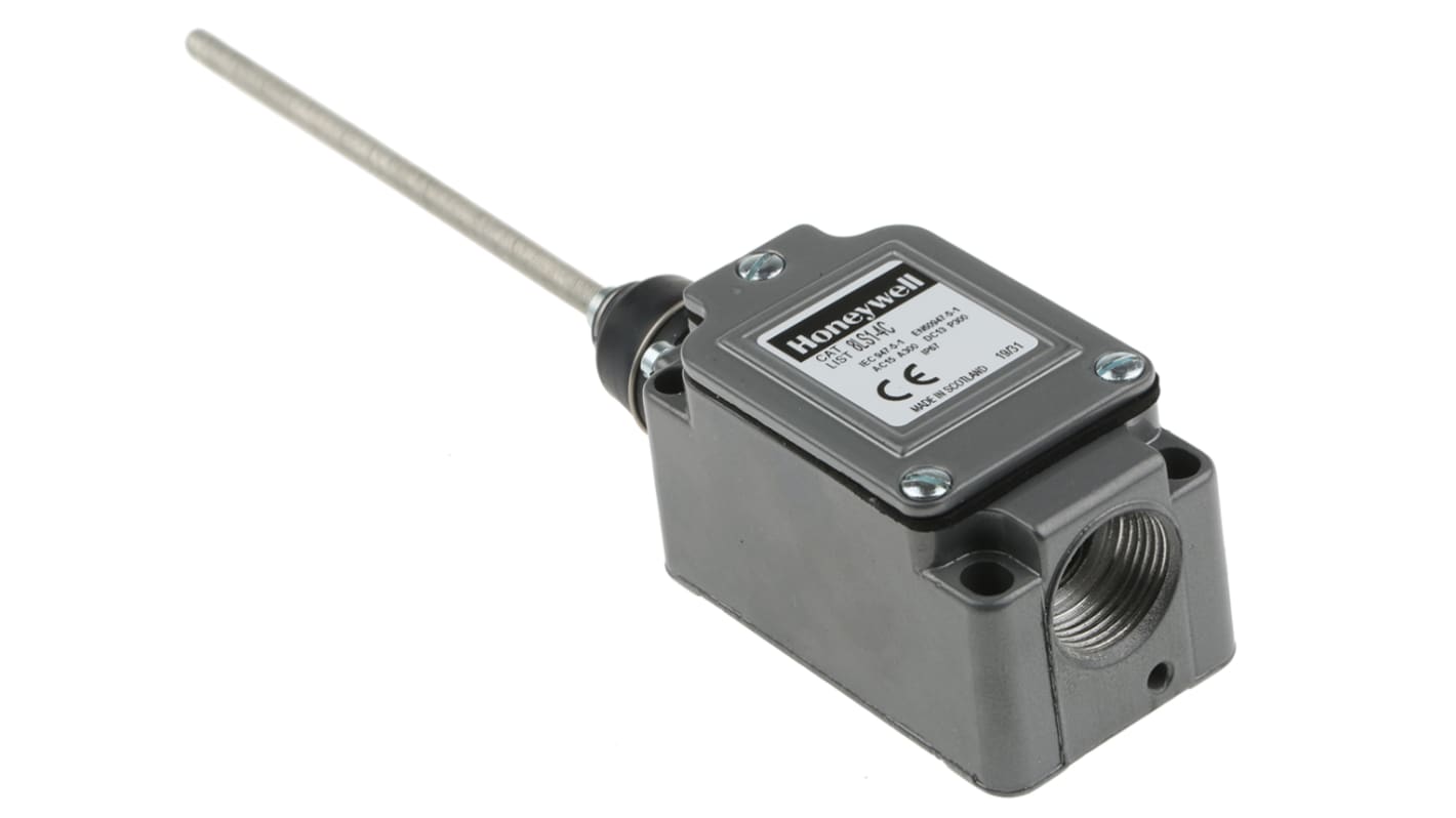 Honeywell LS Series Plunger Limit Switch, NO/NC, IP67, SPDT, Die Cast Zinc Housing, 480V ac Max, 10A Max