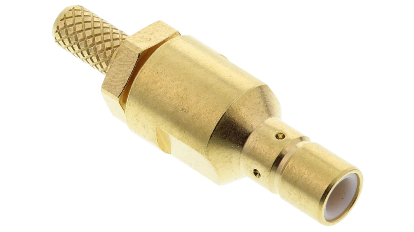 Conector coaxial Radiall R114239000W, Hembra, Recto, Impedancia 50Ω, Montaje de Cable, Terminación de Crimpado, 0 to