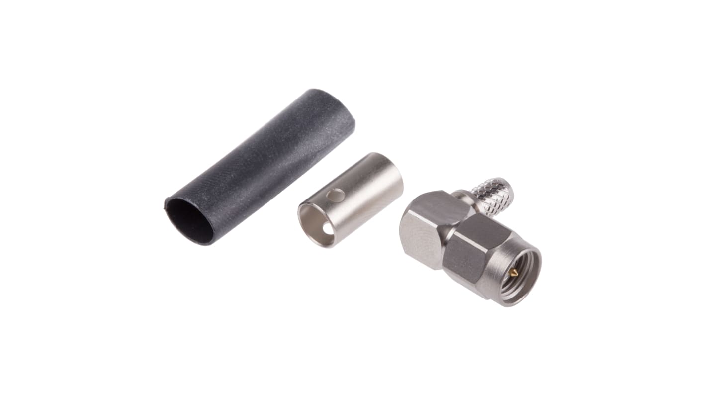 Radiall, Plug Cable Mount SMA Connector, 50Ω, Crimp Termination, Right Angle Body