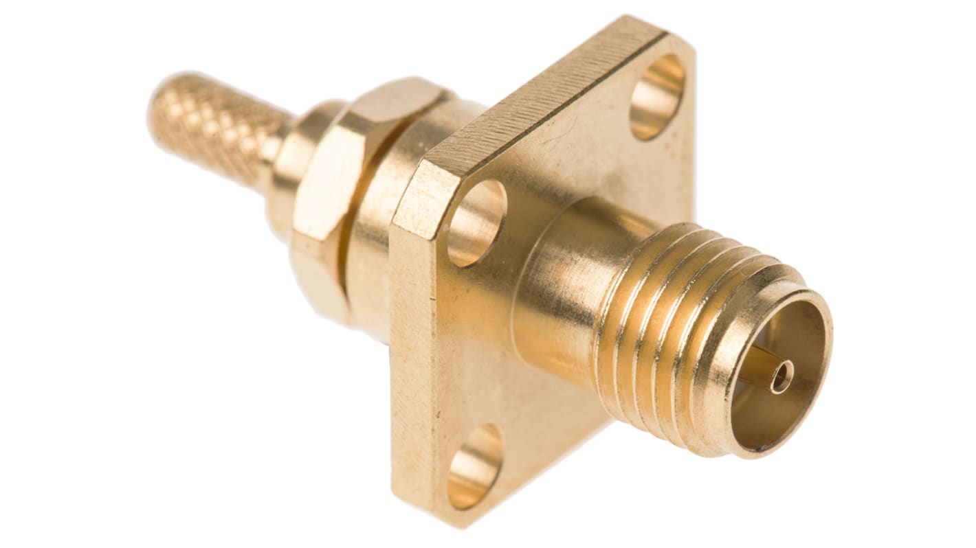 Radiall, jack Flange Mount SMA Connector, 50Ω, Crimp Termination, Straight Body