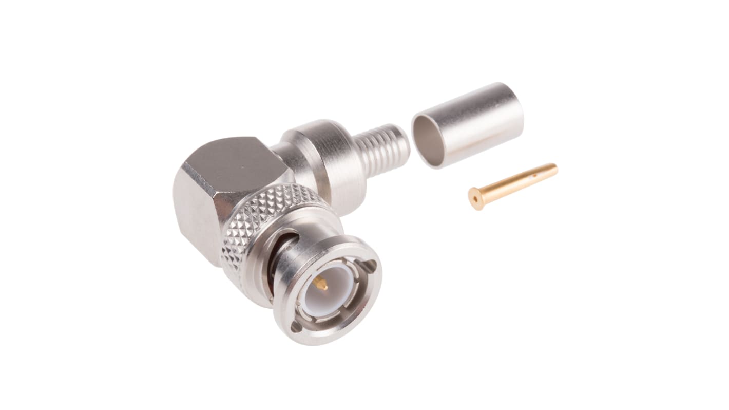 Radiall, Plug Cable Mount BNC Connector, 75Ω, Crimp Termination, Right Angle Body