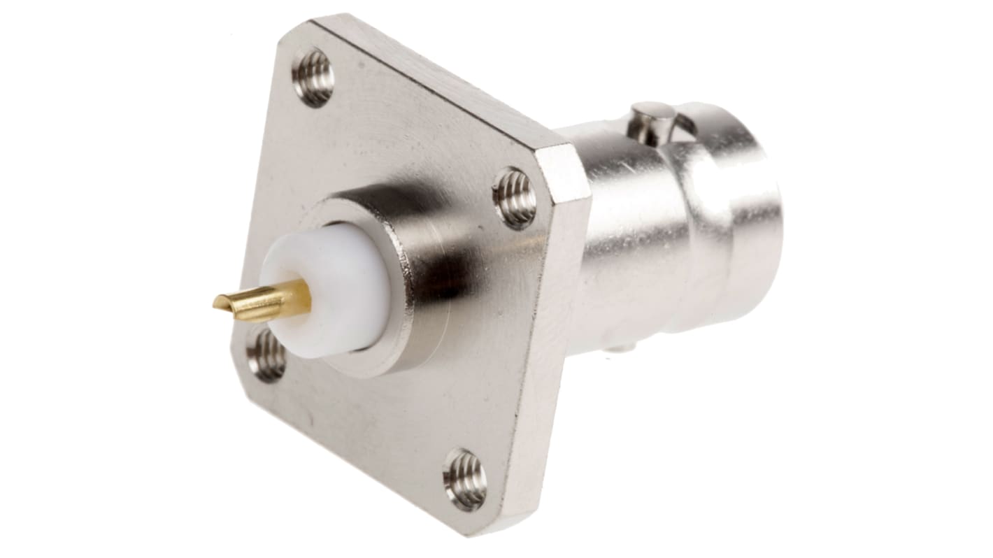 Conector coaxial Radiall R142412000, Hembra, Recto, Impedancia 75Ω, Montaje de Reborde, Terminación de Soldador, Sí, 0