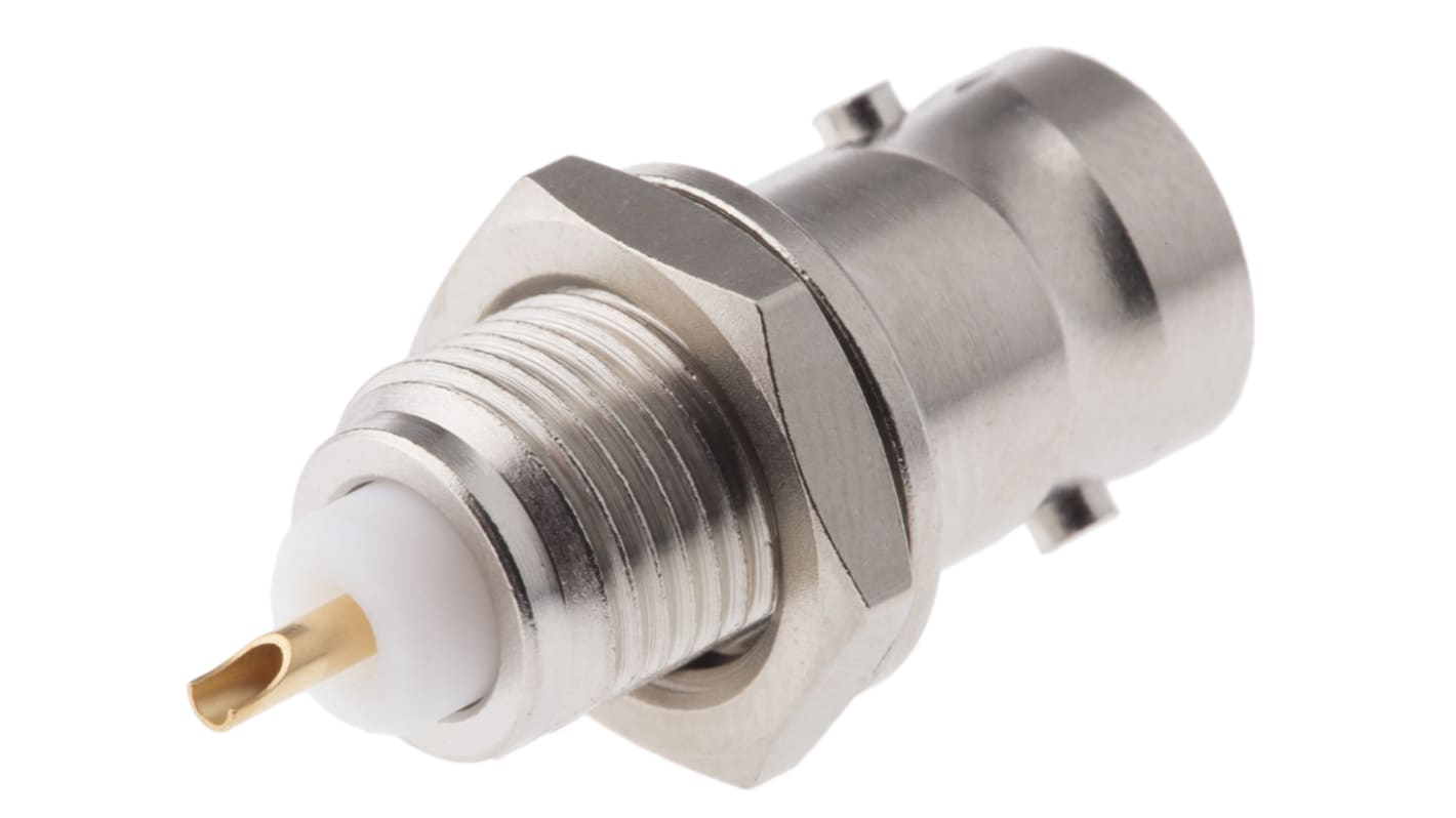 Radiall Straight 75Ω Panel Mount BNC Connector, jack, Nickel, Solder Termination