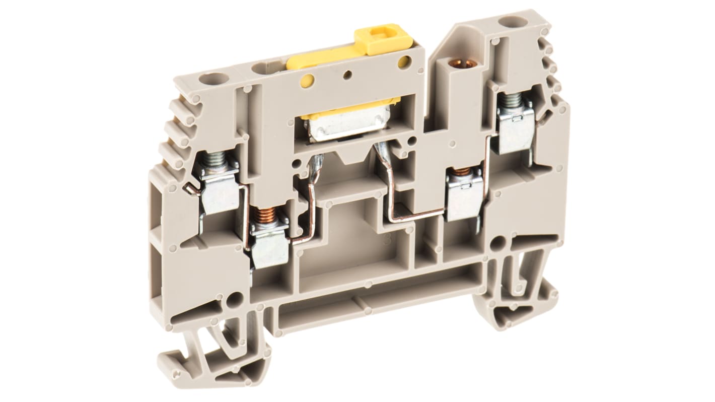 Weidmüller WTR Series Brown Test Disconnect Terminal Block, 2.5mm², Single-Level, Screw Termination