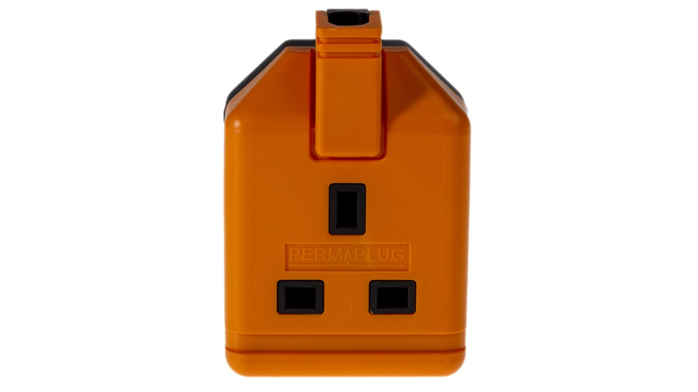 Rozšiřovací zásuvka barva Oranžová 1cestná, Kabelová montáž, 13A Typ G – britská