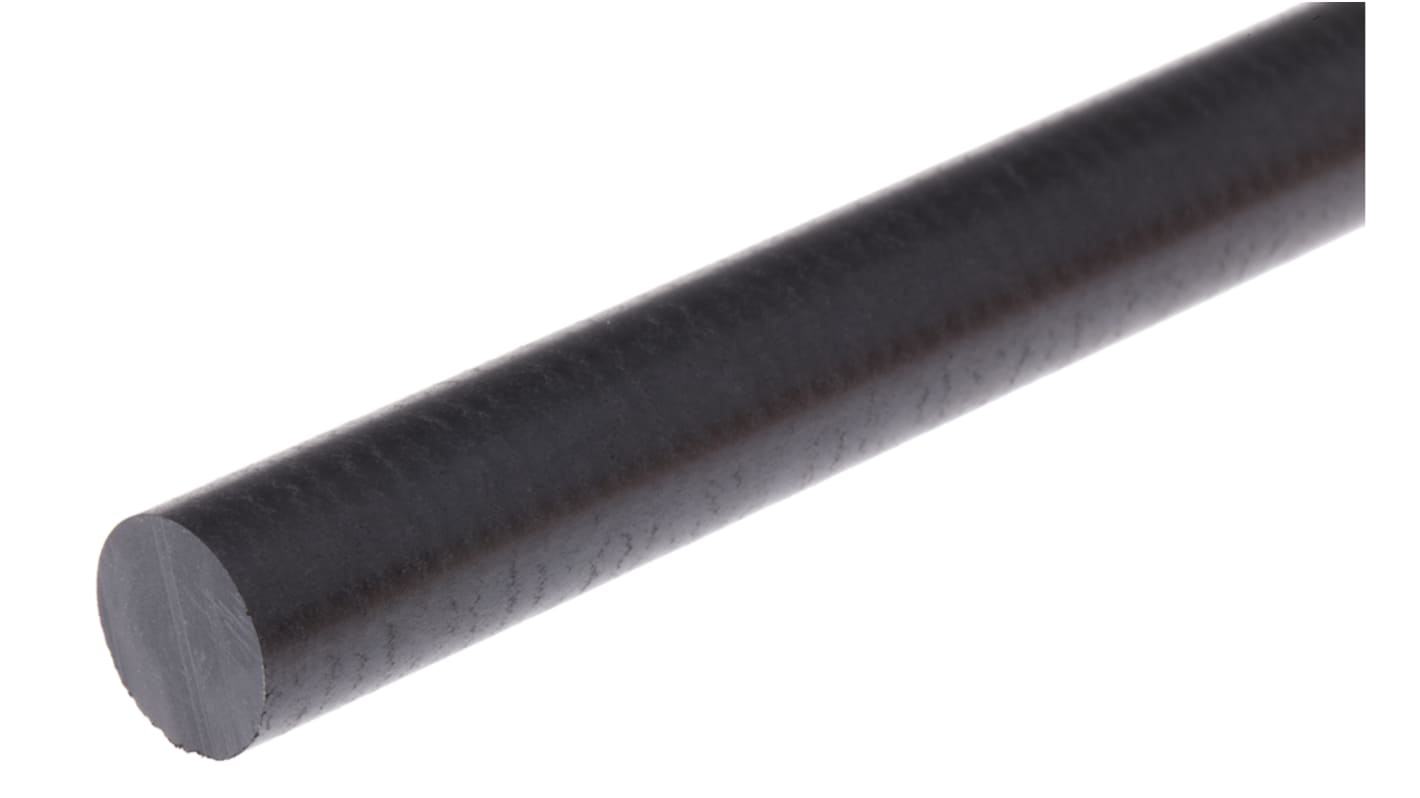 Varilla de PEEK, Negro, 300mm x 10mm