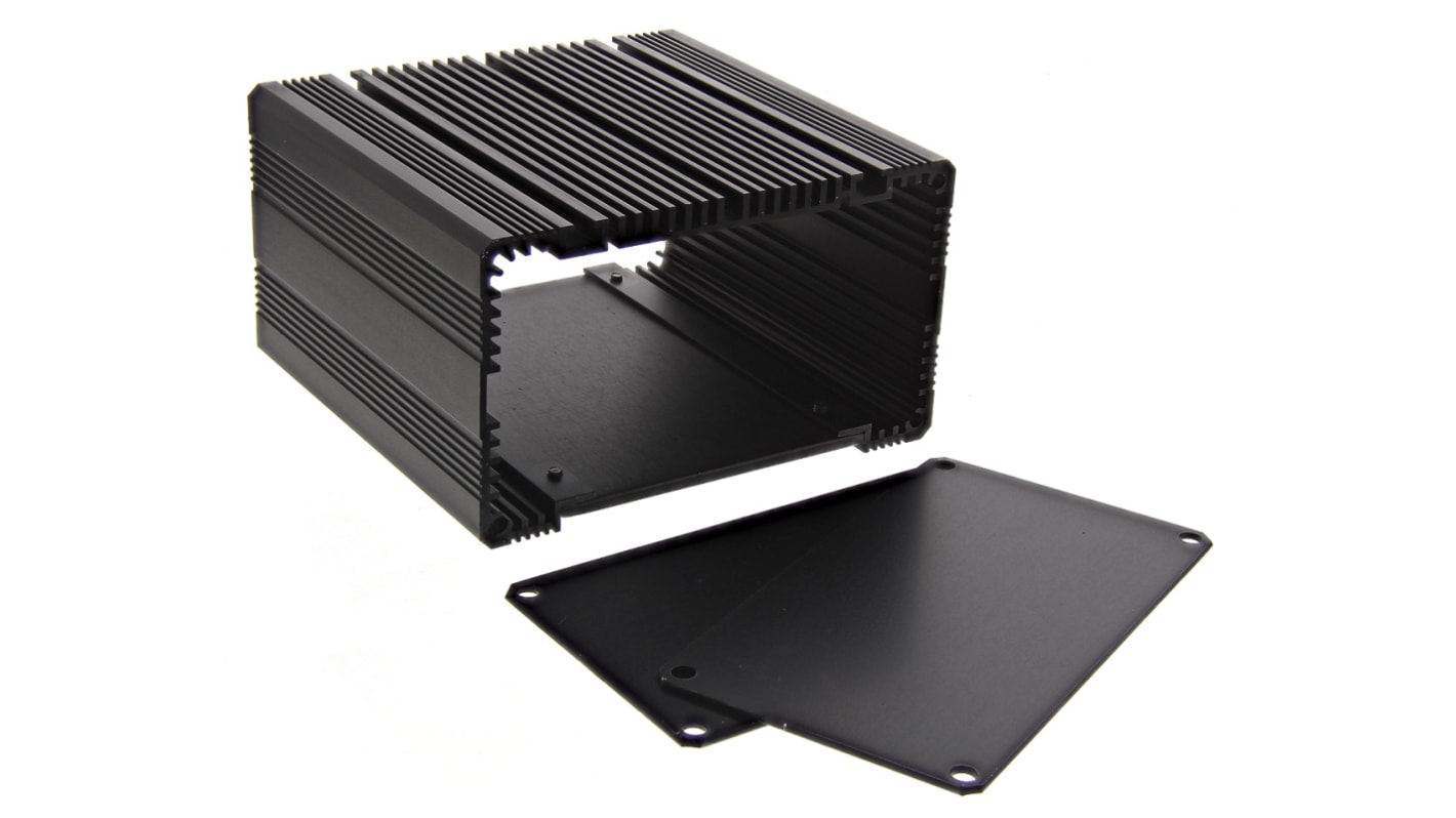 RS PRO Black Anodised Aluminium Heat Sink Case, 100 x 105 x 60.5mm