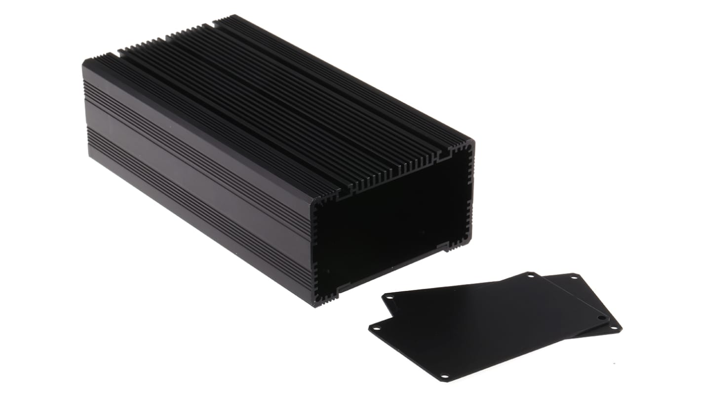 RS PRO Black Anodised Aluminium Heat Sink Case, 200 x 105 x 60.5mm