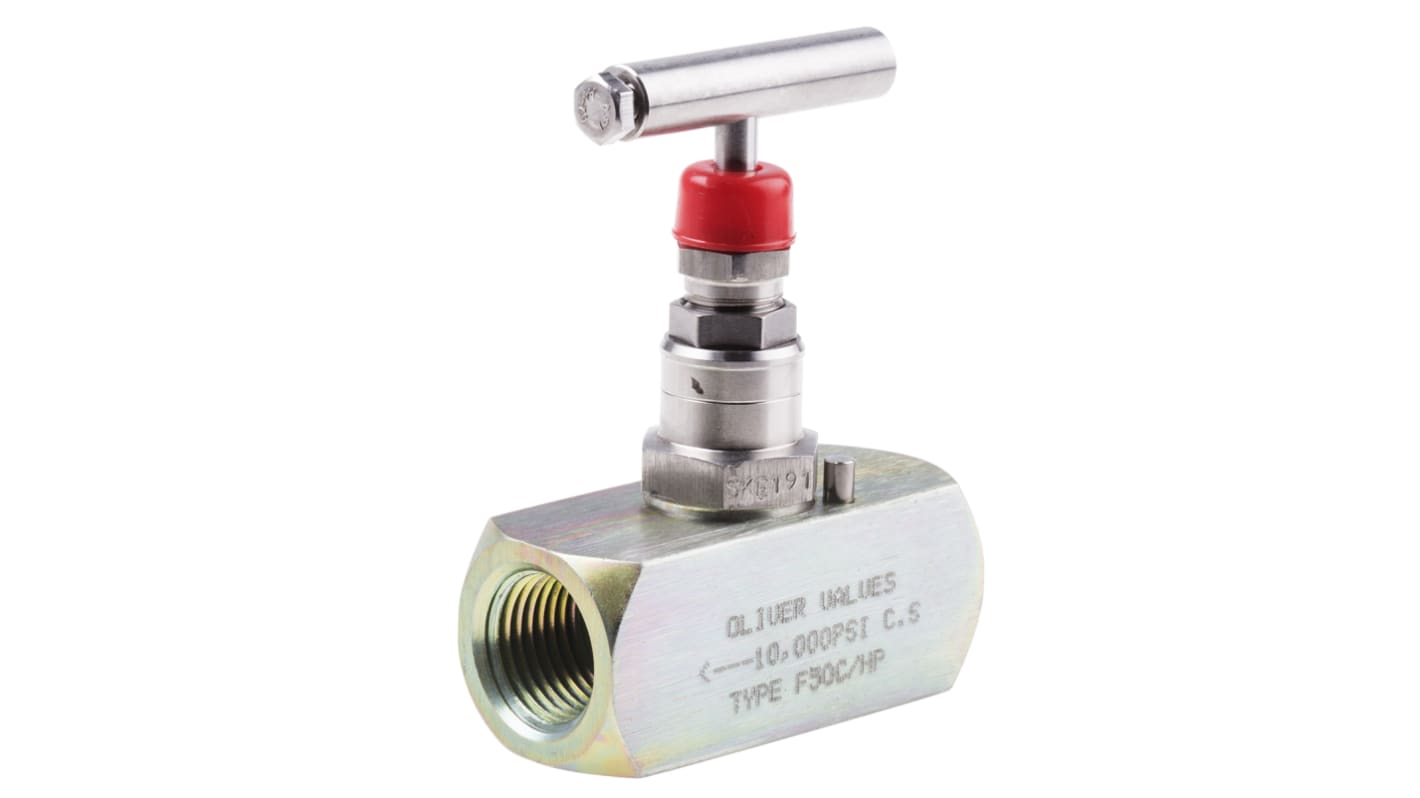 RS PRO Inline Mounting Hydraulic Flow Control Valve, NPT 1/2, 700bar, 40L/min