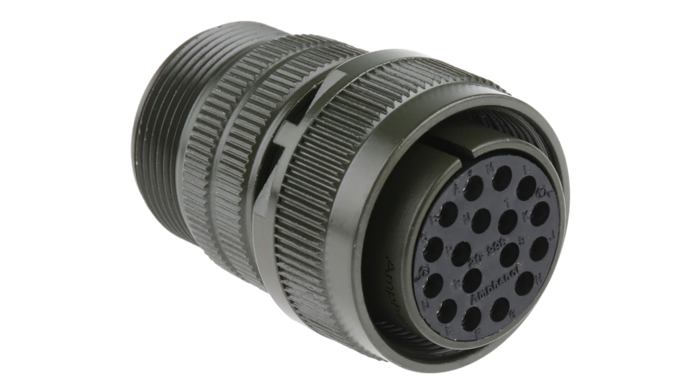 Amphenol, MS3106A 17 Way Cable Mount MIL Spec Circular Connector, Socket Contacts,Shell Size 20, Screw Coupling,