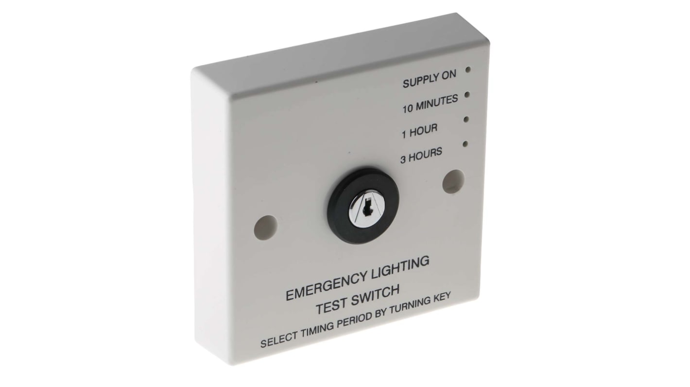 RS PRO Emergency Light Test Switch for use with Emergency Lighting RS