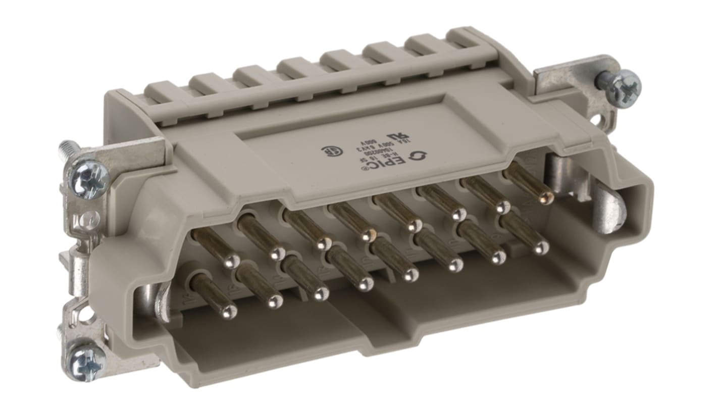 EPIC H-BE Industrie-Steckverbinder Kontakteinsatz, 16-polig 16A Stecker, Crimp