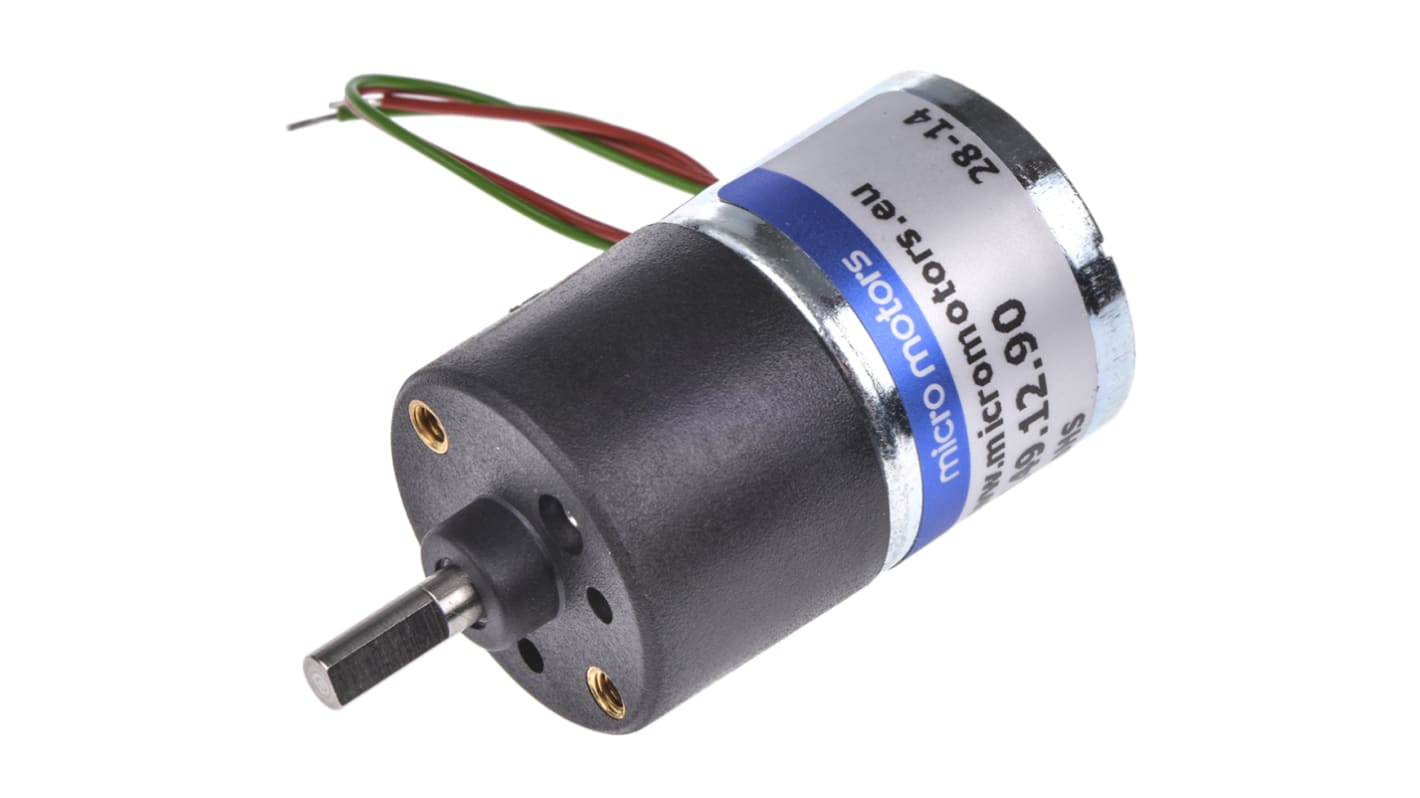 Micromotors Brushed Geared DC Geared Motor, 12 V dc, 8 Ncm, 18 rpm, 4mm Shaft Diameter