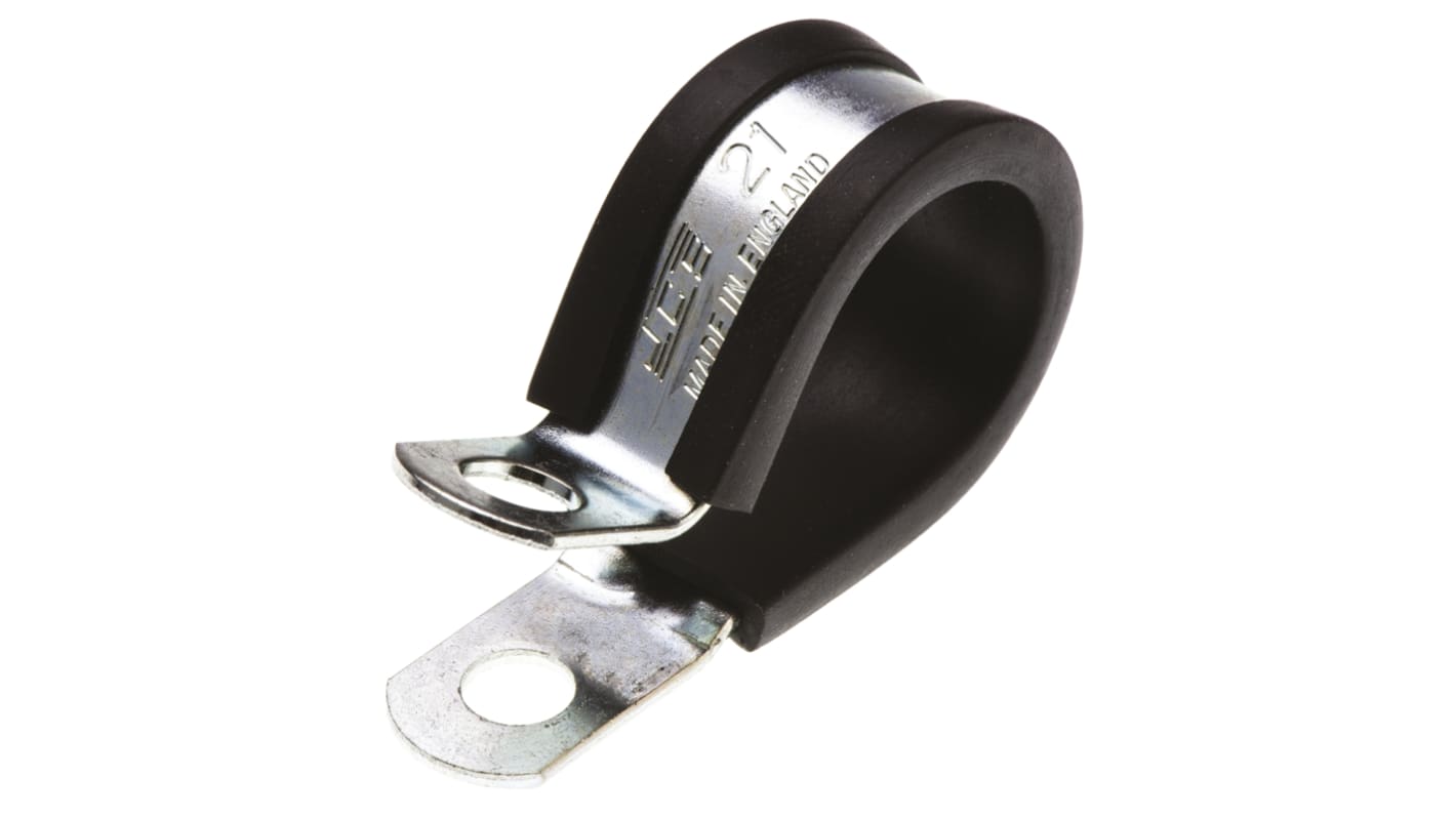 ZnPt steel pipe P-clip,21mm closed dia