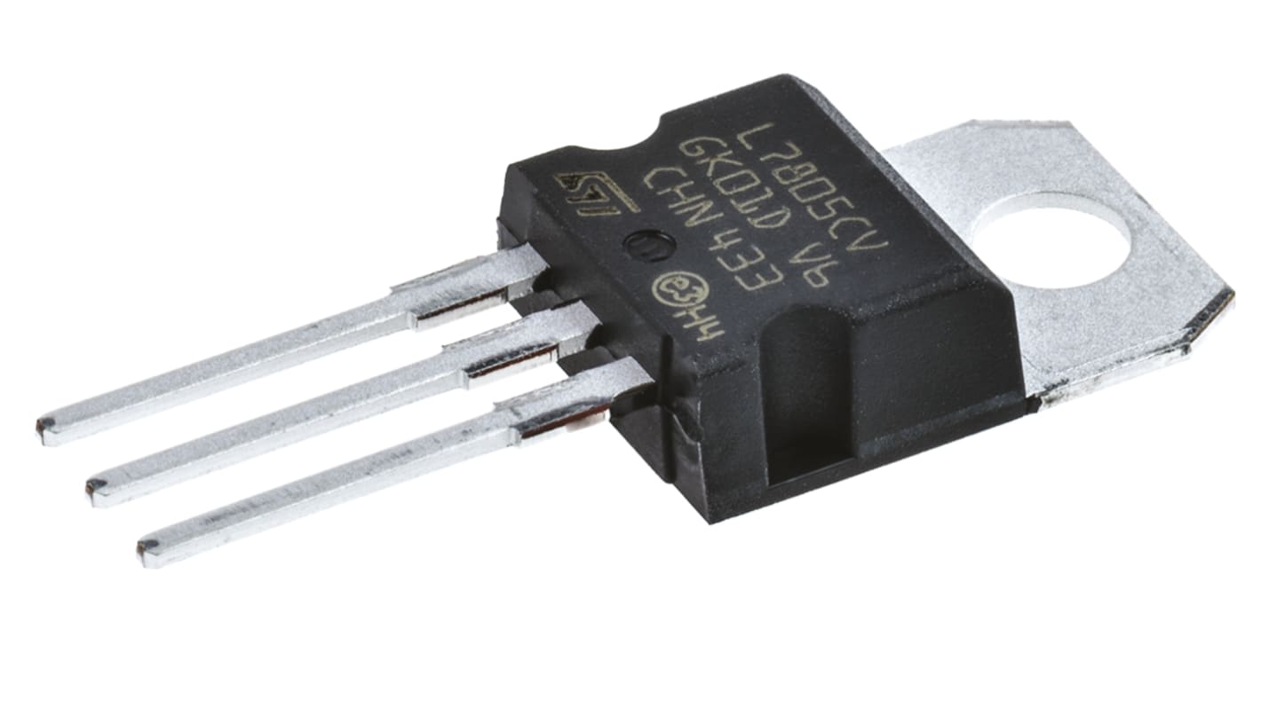 STMicroelectronics, 5 V Linear Voltage Regulator, 1.5A, 1-Channel 3-Pin, TO-220 L7805CV