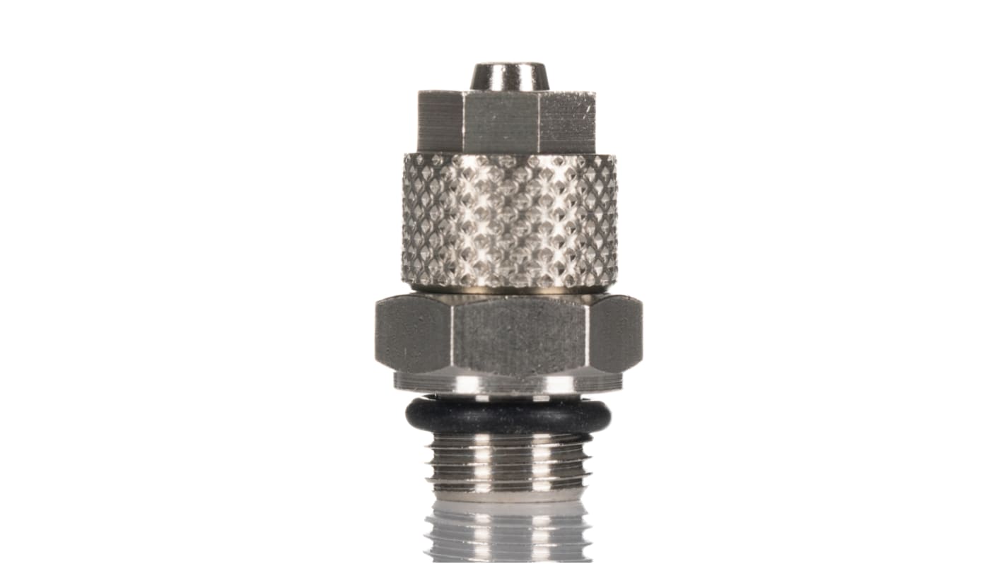 RS PRO Straight Threaded Adaptor, G 1/8 Male to Push In 6 mm, Threaded-to-Tube Connection Style