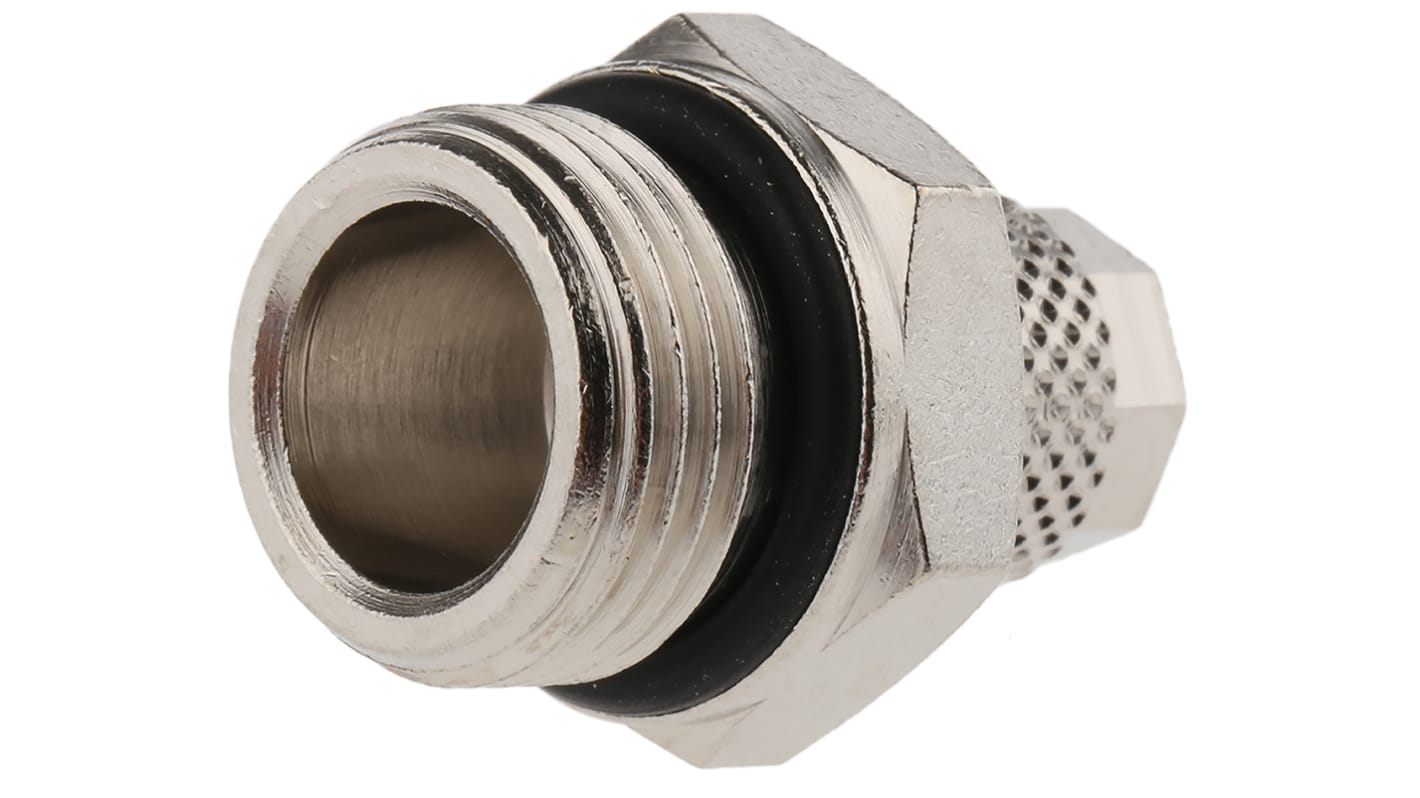 RS PRO Straight Threaded Adaptor, G 3/8 Male to Push In 6 mm, Threaded-to-Tube Connection Style