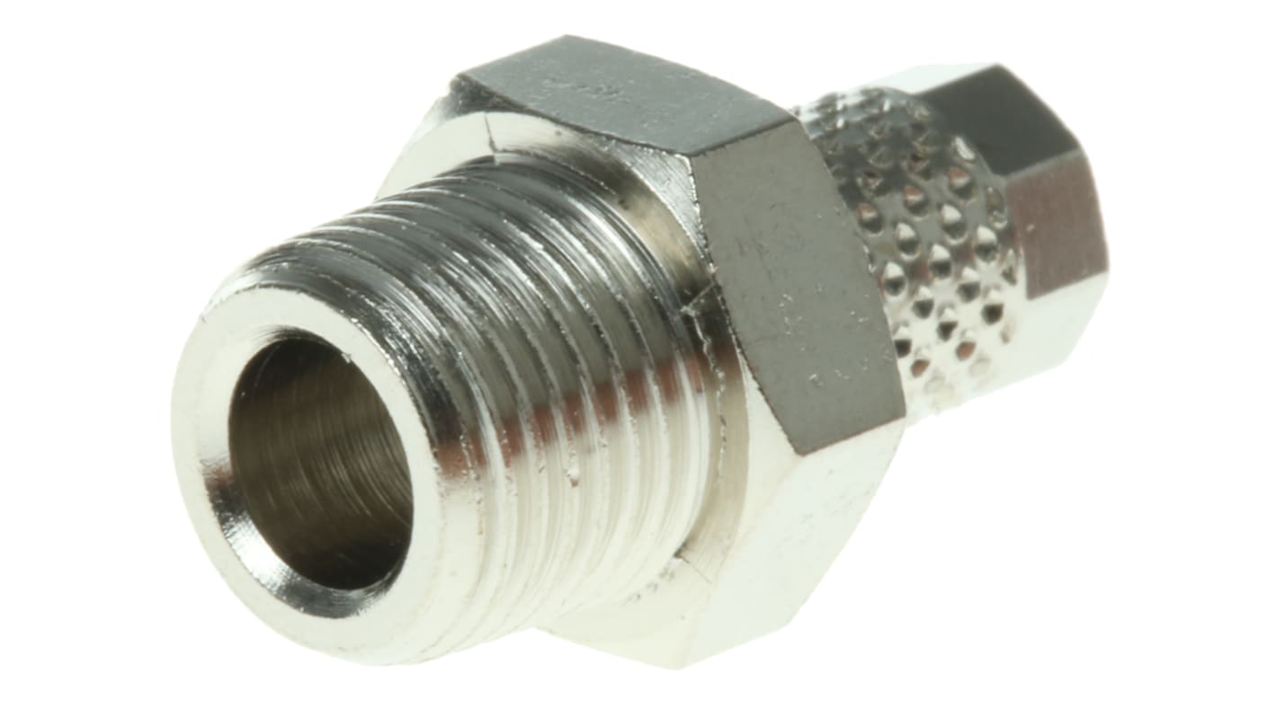 RS PRO Straight Threaded Adaptor, R 1/8 Male to Push In 4 mm, Threaded-to-Tube Connection Style