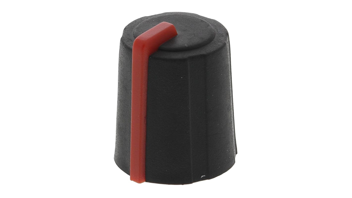 Sifam 11.5mm Black Potentiometer Knob for 6mm Shaft Splined, 3/03/TP110-006/237/230