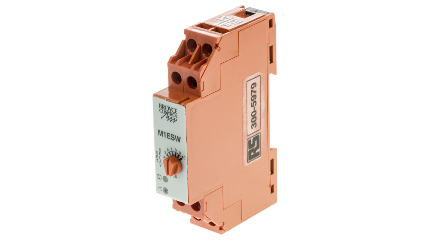 Broyce Control DIN Rail Mount Time Delay Relay, 24V ac, 1-Contact, 2 → 60min, 1-Function, SPDT