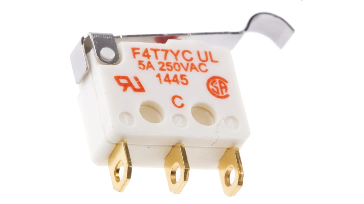 Microinterruptor, Palanca de Rodillo Simulado SPDT 5 A a 250 Vac