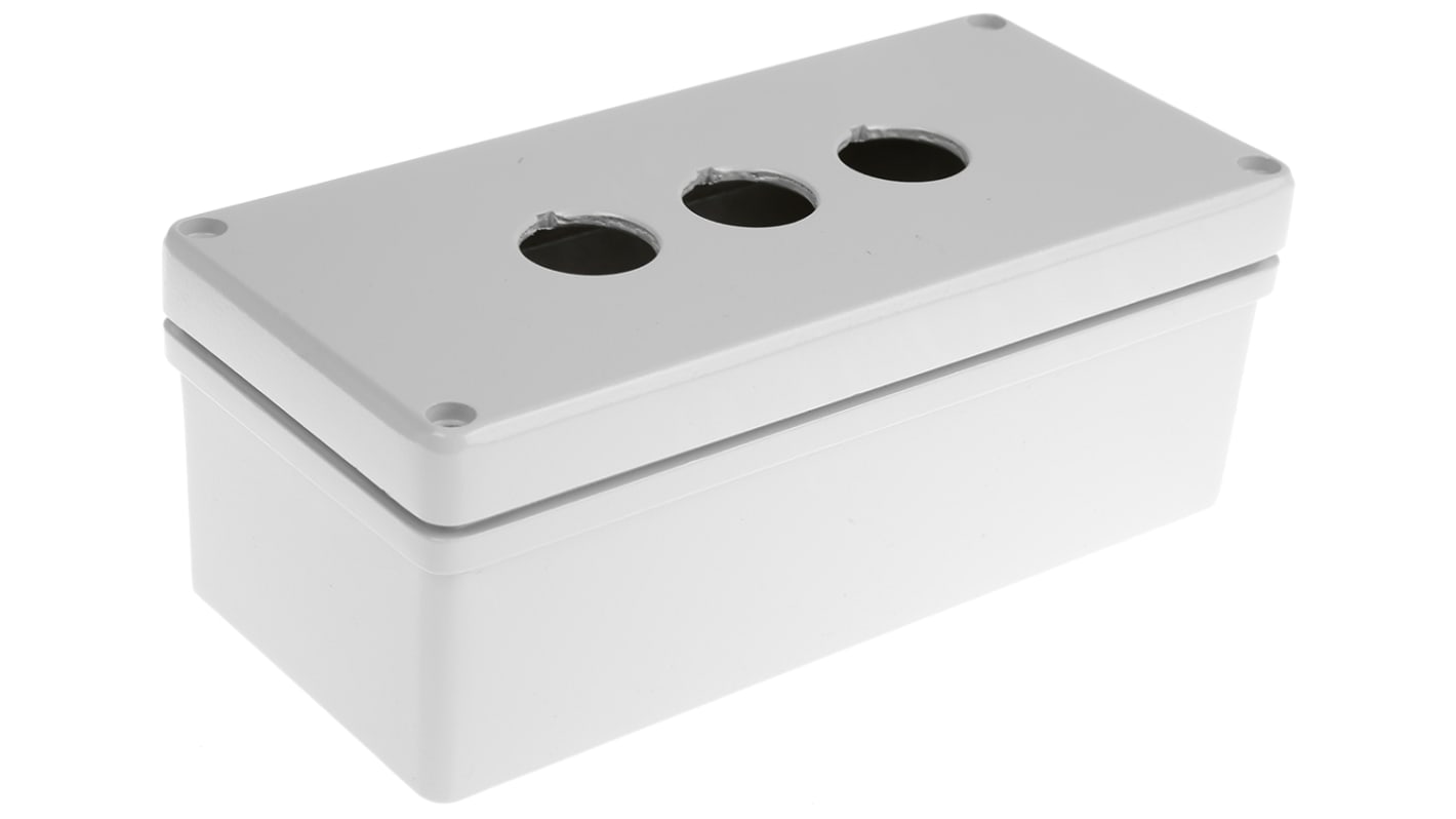 Eaton RAL7032 Aluminium RMQ Titan Push Button Enclosure - 3 Hole 22mm Diameter