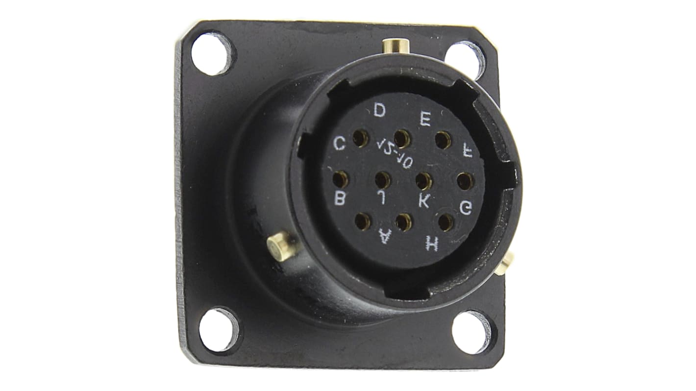 Amphenol Limited, 62LC 10 Way Panel Mount MIL Spec Circular Connector, Socket Contacts,Shell Size 12, Bayonet