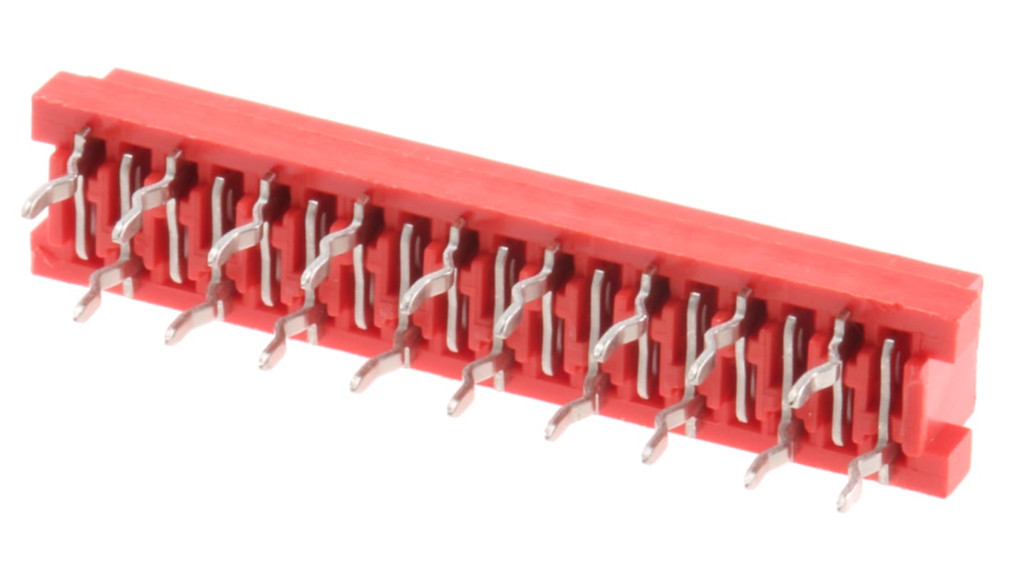 TE Connectivity Micro-MaTch Series Straight Through Hole Mount PCB Socket, 18-Contact, 2-Row, 2.54mm Pitch, Solder