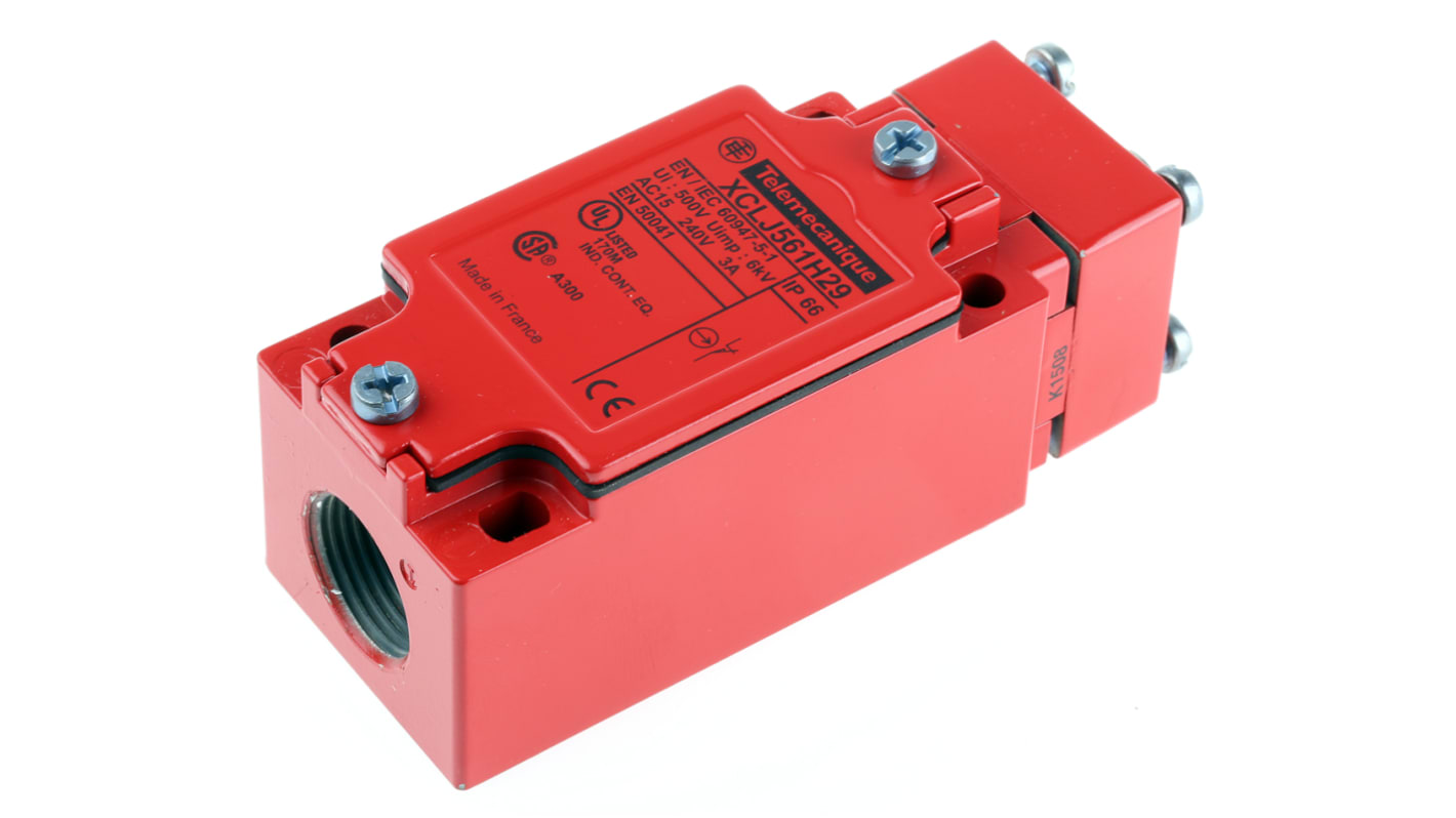 Telemecanique Sensors XCL-J Series Plunger Safety Limit Switch, NO/NC, IP66, Metal Housing