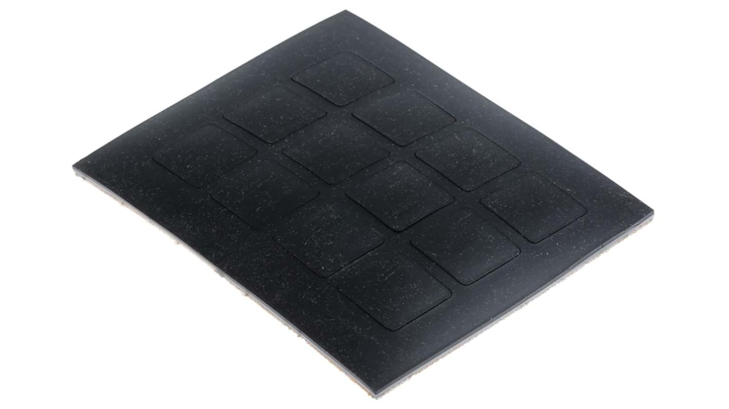 RS PRO Square Polymer Non Slip Pad 20.5mm width x 20.5mm length x 3mm height