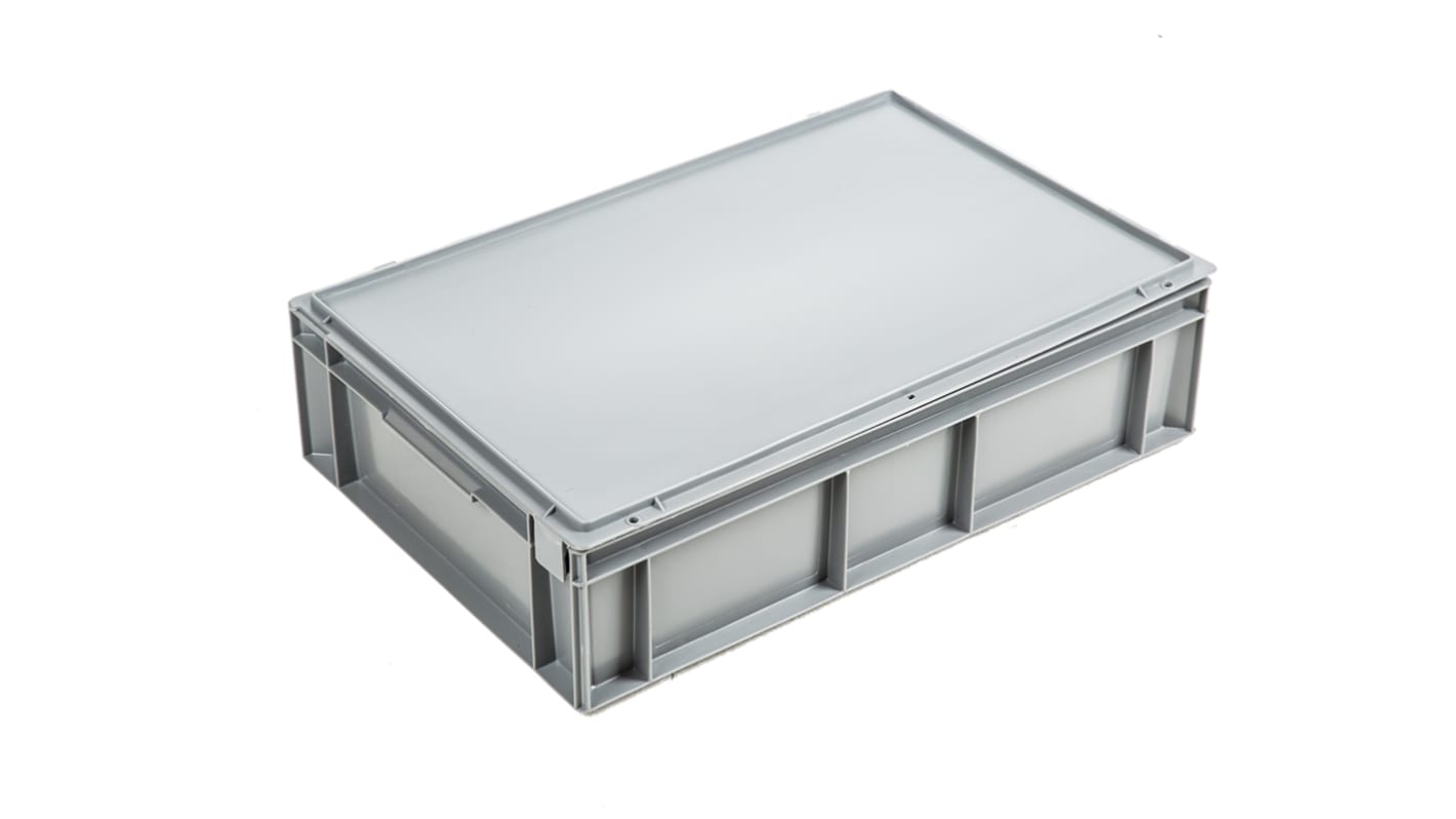 Caja de almacenamiento Schoeller Allibert de Plástico Gris, de 28L, 161mm x 400mm x 600mm