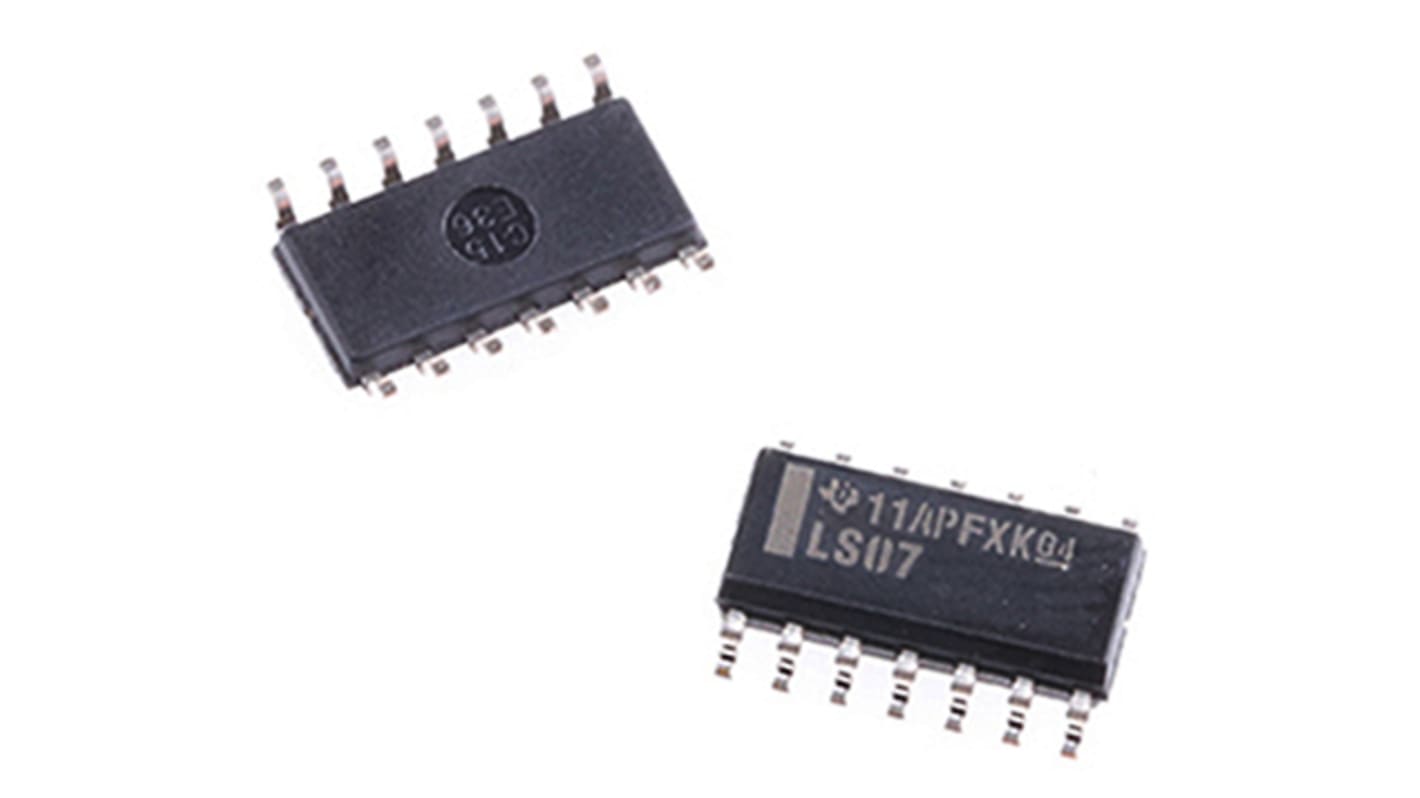 Texas Instruments SN74LS07D Hex-Channel Buffer & Line Driver, Open Collector, 14-Pin SOIC