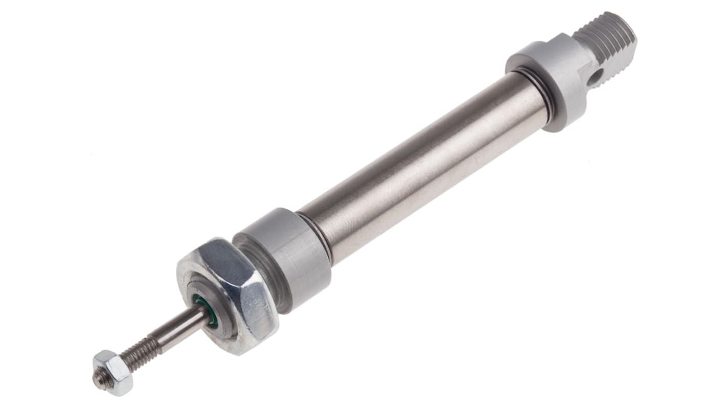 RS PRO Pneumatic Piston Rod Cylinder - 10mm Bore, 25mm Stroke, ISO 6432 Series, Double Acting