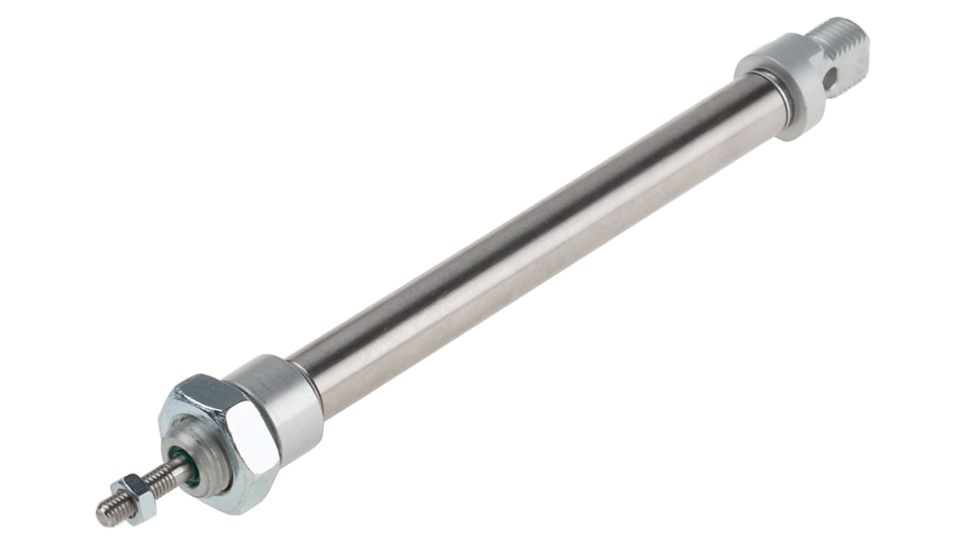 RS PRO Pneumatic Piston Rod Cylinder - 10mm Bore, 80mm Stroke, ISO 6432 Series, Double Acting