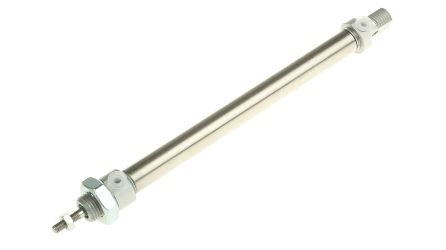 RS PRO Pneumatic Piston Rod Cylinder - 10mm Bore, 100mm Stroke, ISO 6432 Series, Double Acting