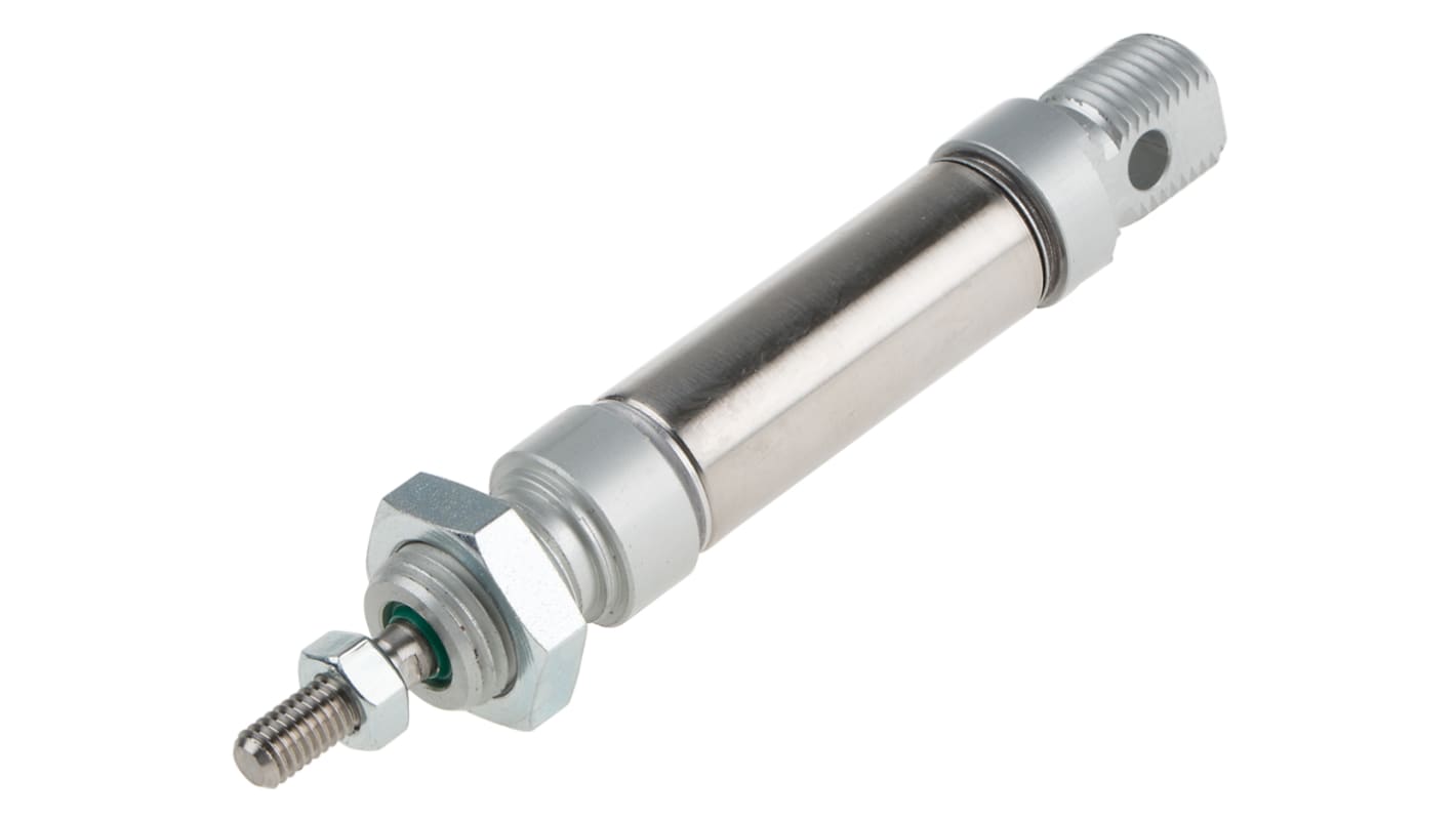 RS PRO Pneumatic Piston Rod Cylinder - 16mm Bore, 15mm Stroke, ISO 6432 Series, Double Acting