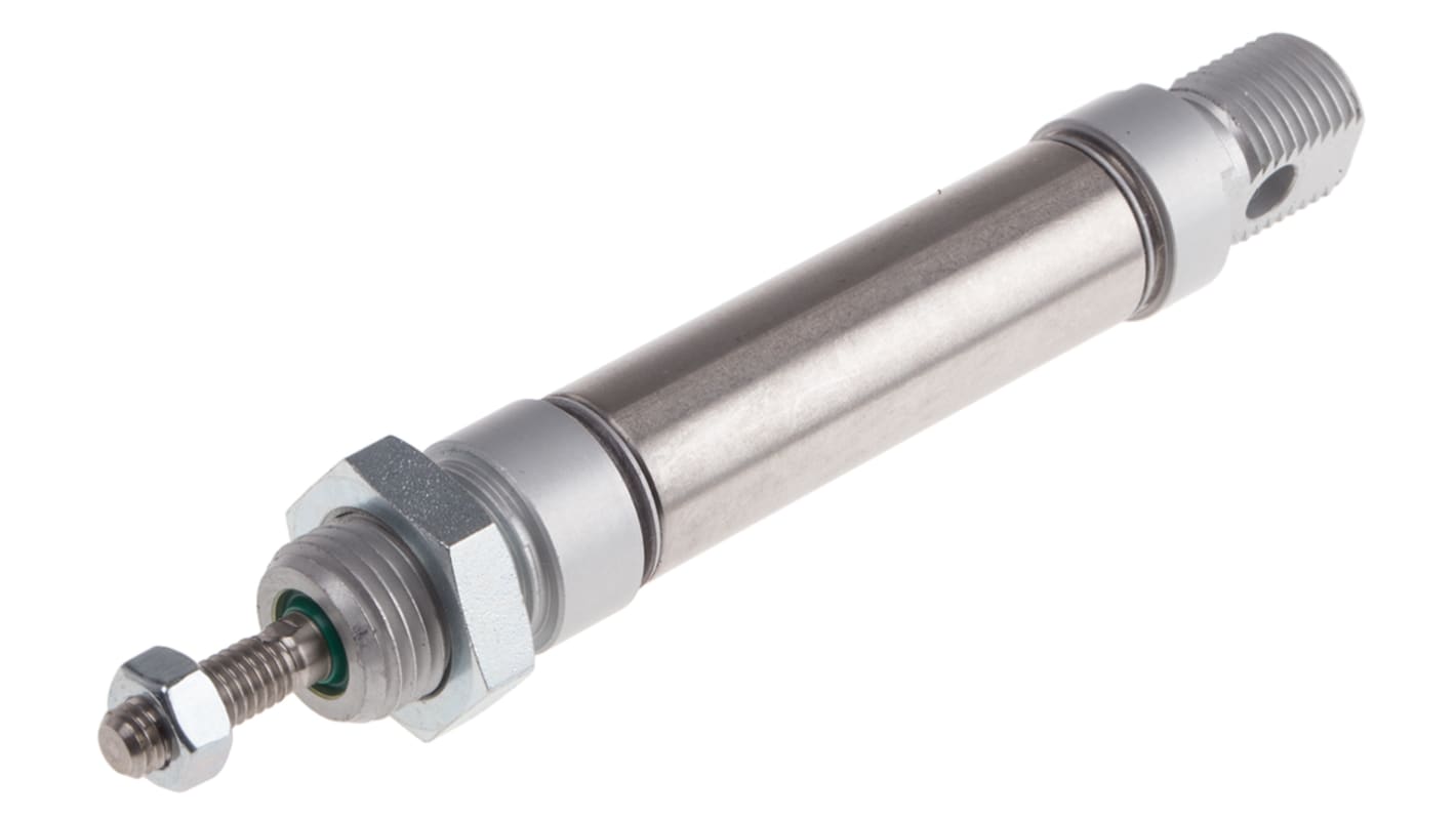 RS PRO Pneumatic Roundline Cylinder - 16mm Bore, 25mm Stroke, ISO 6432 Series, Double Acting