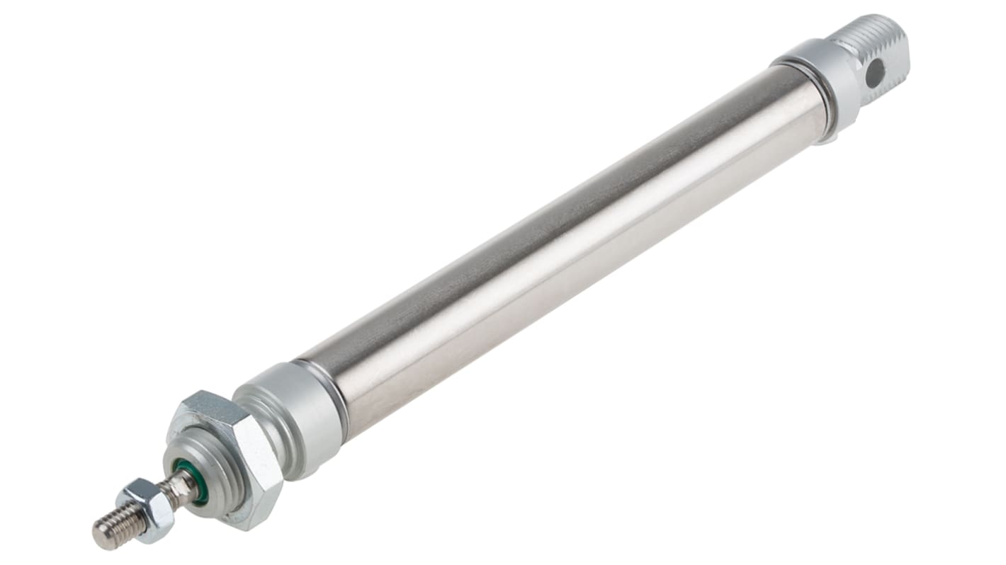 RS PRO Pneumatic Piston Rod Cylinder - 16mm Bore, 100mm Stroke, ISO 6432 Series, Double Acting