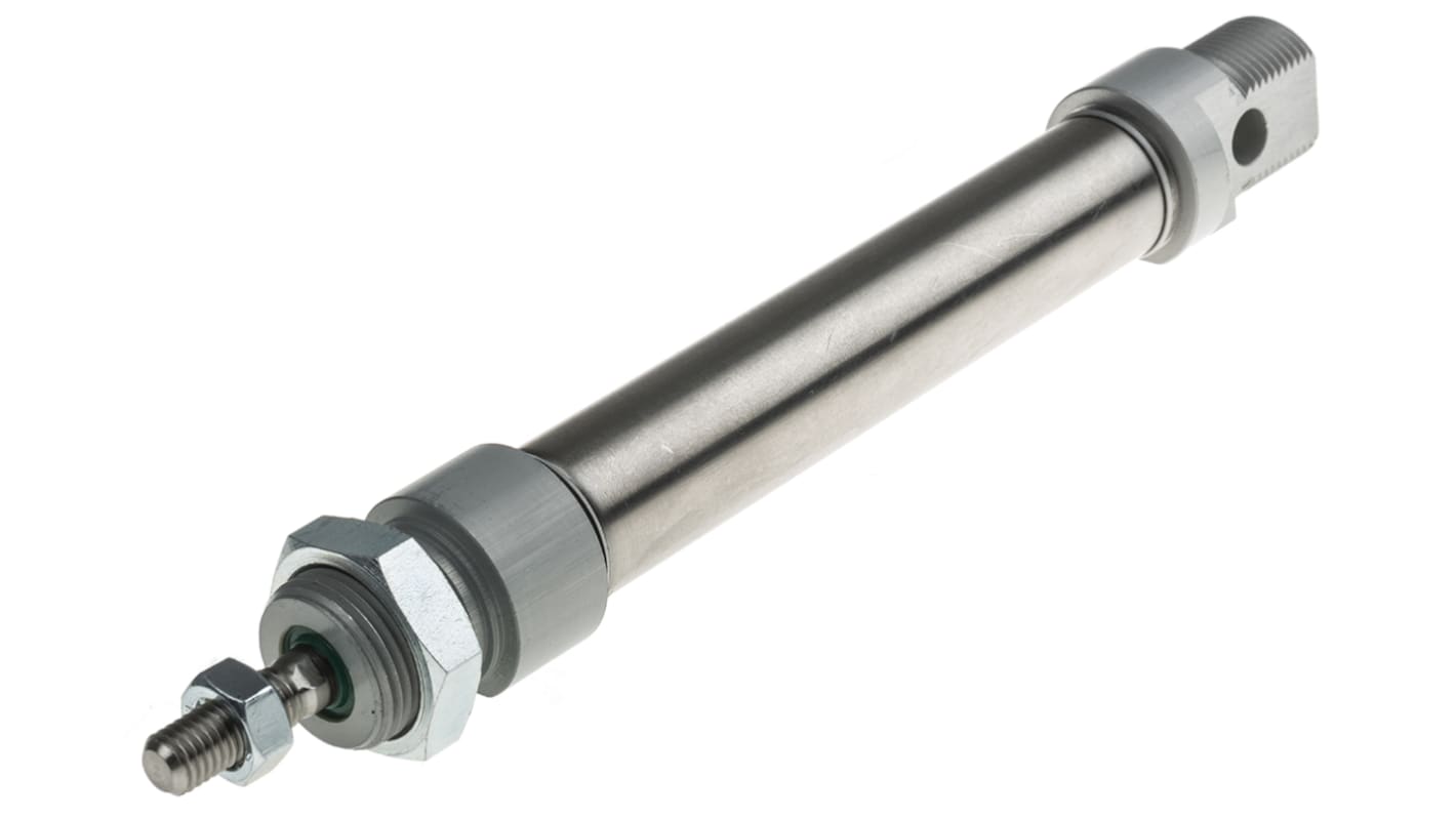 RS PRO ISO 6432 Pneumatikzylinder doppeltwirkend, Bohrung Ø 20mm / Hub 80mm, bis 10bar