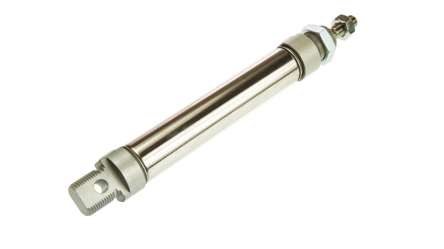 RS PRO Pneumatic Roundline Cylinder - 25mm Bore, 100mm Stroke, ISO 6432 Series, Double Acting