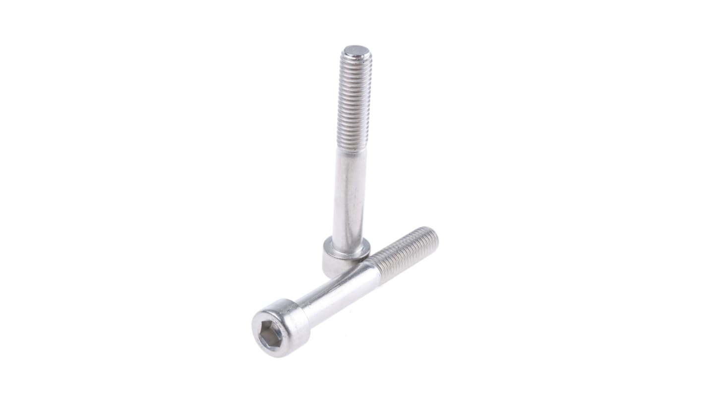 RS PRO Plain Stainless Steel Hex Socket Cap Screw, DIN 912, M10 x 70mm