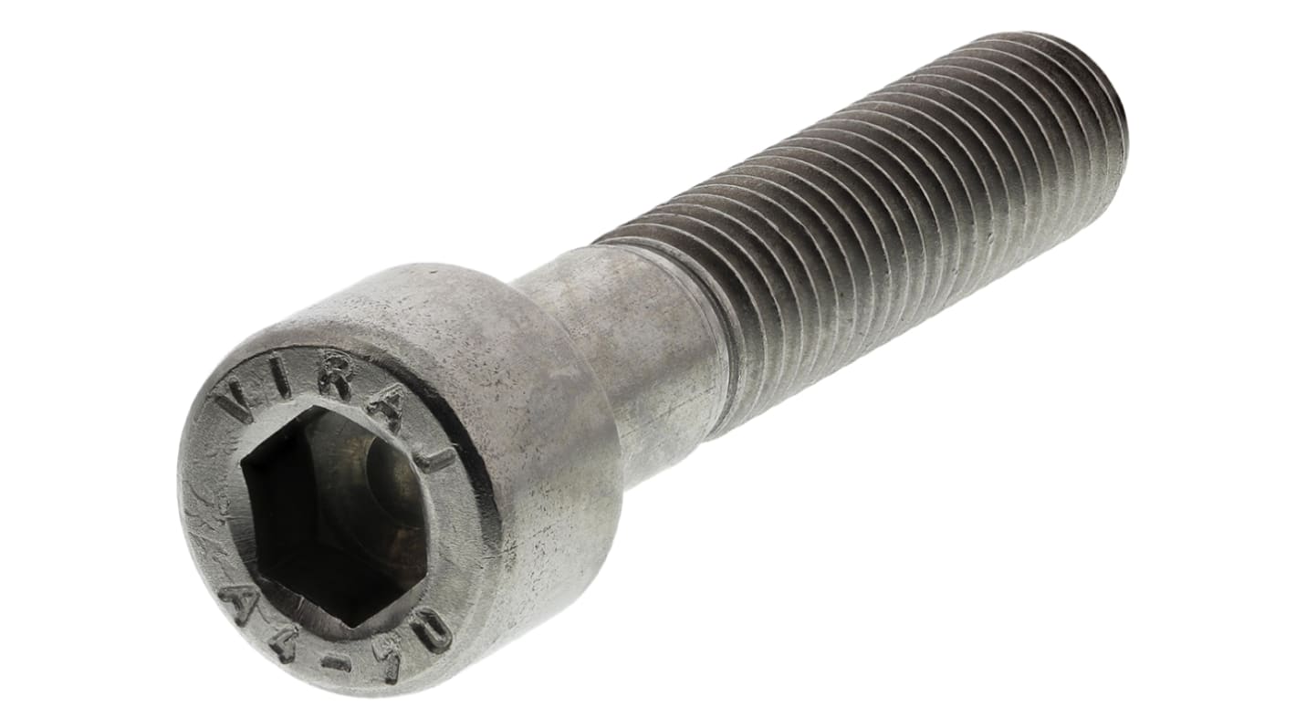 RS PRO Plain Stainless Steel Hex Socket Cap Screw, DIN 912, M10 x 50mm