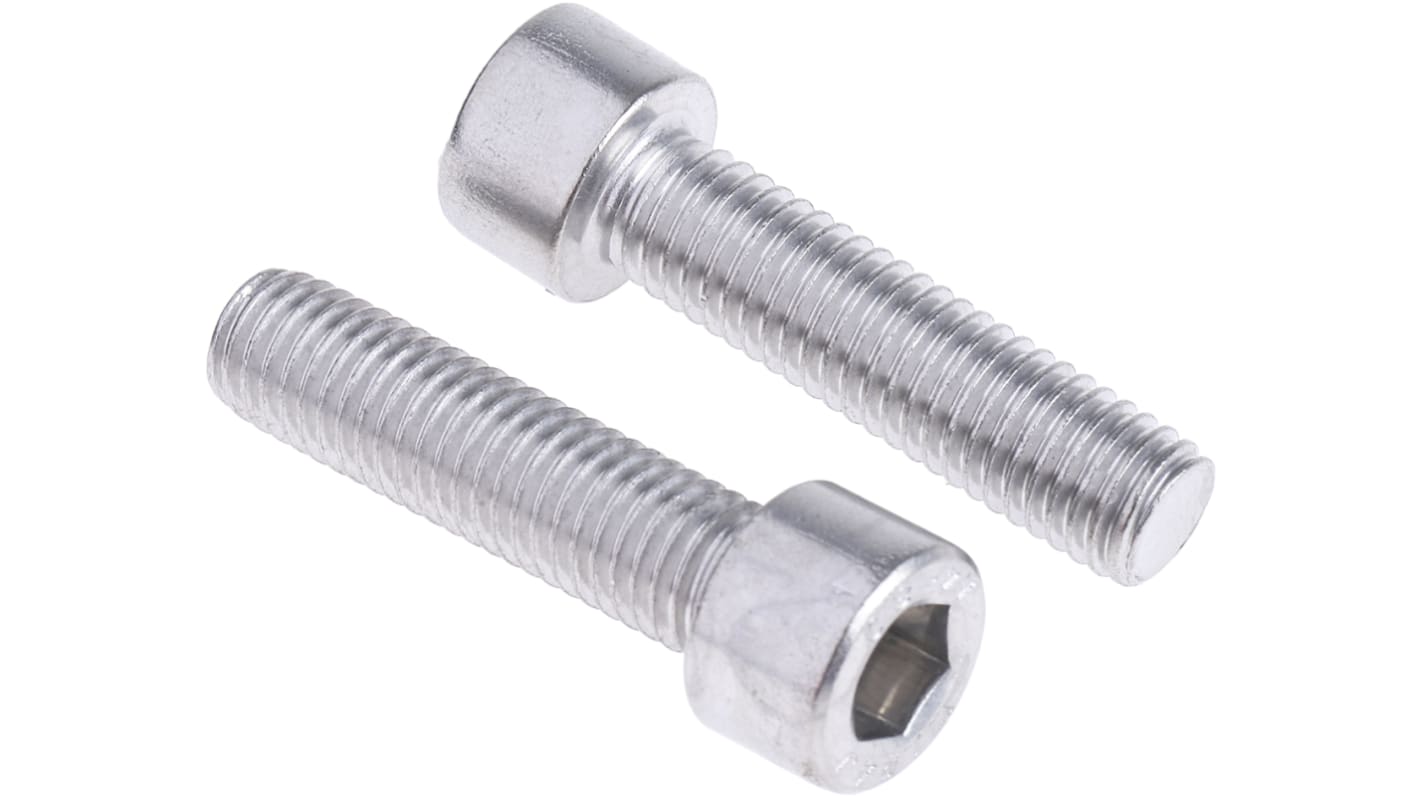 RS PRO Plain Stainless Steel Hex Socket Cap Screw, DIN 912, M10 x 40mm