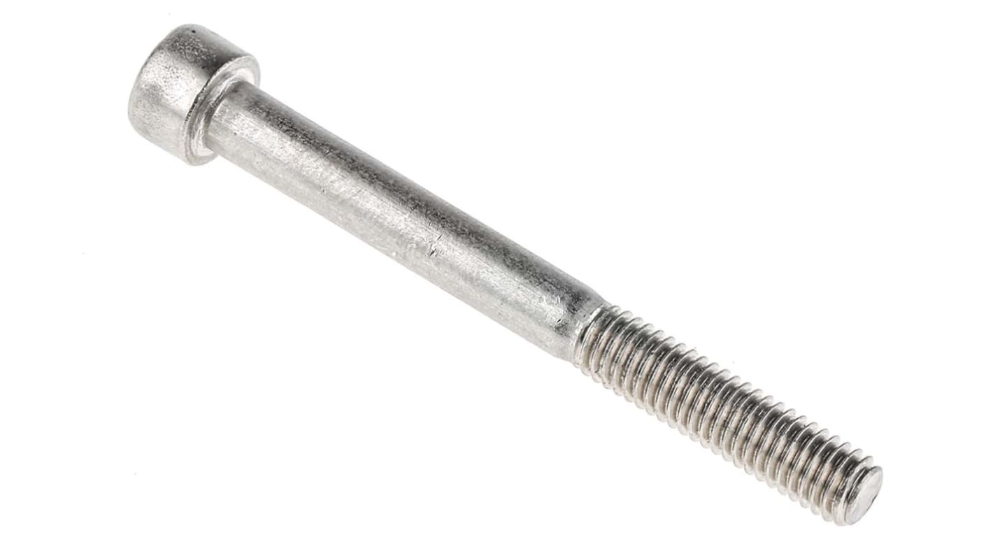 RS PRO Plain Stainless Steel Hex Socket Cap Screw, DIN 912, M6 x 60mm