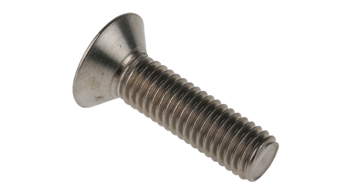 RS PRO Plain Stainless Steel Hex Socket Countersunk Screw, DIN 7991, M8 x 30mm