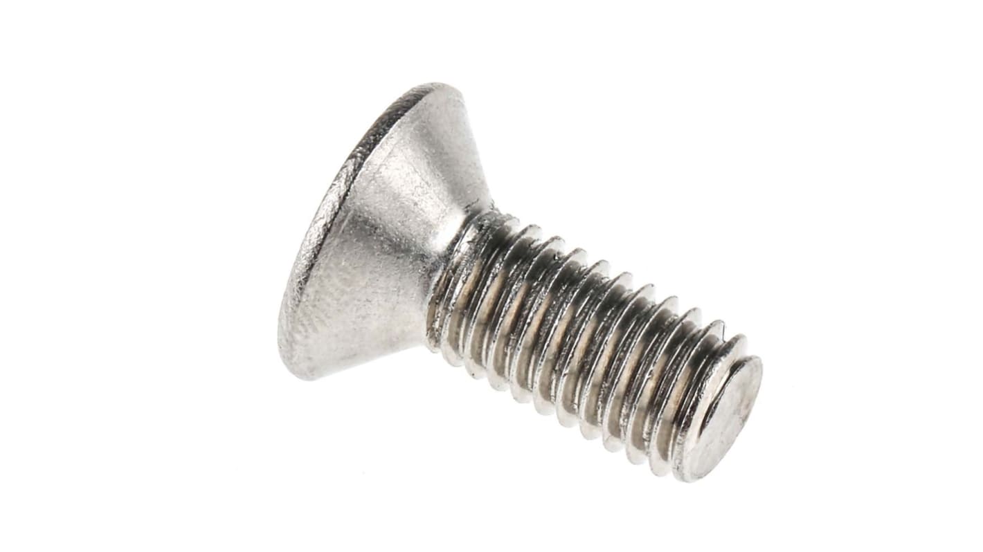 RS PRO Plain Stainless Steel Hex Socket Countersunk Screw, DIN 7991, M8 x 20mm